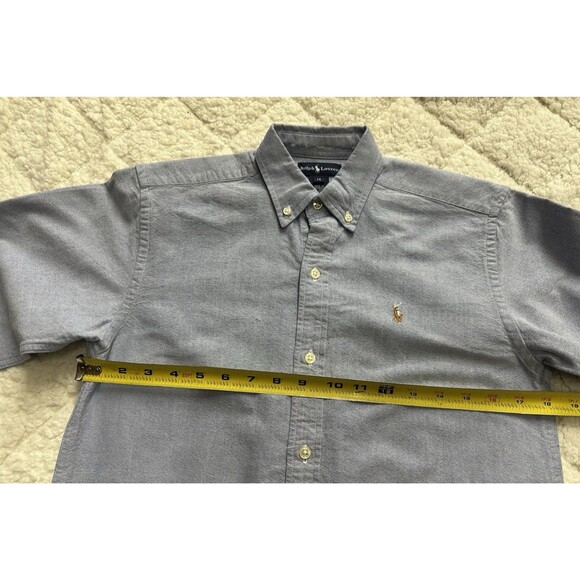 Ralph Lauren Polo boys size 14 button down long sleeve blue Oxford cotton shirt - Picture 8 of 10